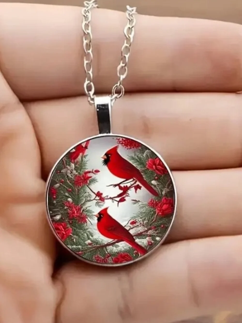 Red Cardinal Pendant Necklace - Women's Silver-Tone Jewelry